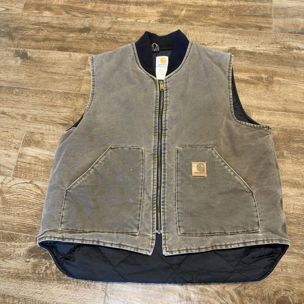 Vintage Carhartt Vest VO2CHT Men’s XL Brown Quilted Union Made in USA Coat